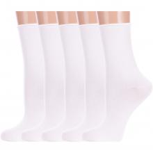Комплект из 5 пар женских носков с ослабленной резинкой Hobby Line БЕЛЫЕ