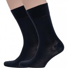 Комплект из 2 пар мужских носков Grinston socks (PINGONS) из мерсеризованного хлопка ЧЕРНЫЕ