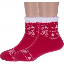 Комплект из 2 пар детских махровых носков  Красная ветка  КРАСНЫЕ