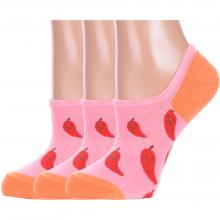 Комплект из 3 пар женских ультракоротких носков Hobby Line РОЗОВЫЕ