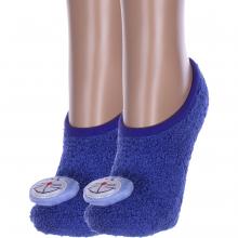Комплект из 2 пар женских ультракоротких махровых носков Hobby Line СИНИЕ