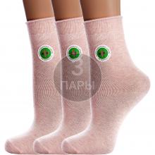 Комплект из 3 пар женских носков с ослабленной резинкой PARA socks РОЗОВЫЕ МЕЛАНЖ
