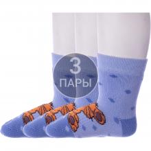 Комплект из 3 пар детских махровых носков Брестские (БЧК) рис. 821, БЛЕДНО-ГОЛУБЫЕ