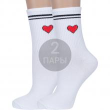 Комплект из 2 пар женских спортивных носков  Красная ветка  БЕЛЫЕ