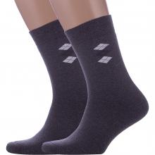 Комплект из 2 пар мужских махровых носков RuSocks (Орудьевский трикотаж) ТЕМНО-СЕРЫЕ