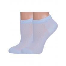 Комплект из 2 пар женских носков Grinston socks (PINGONS) из микромодала ГОЛУБЫЕ
