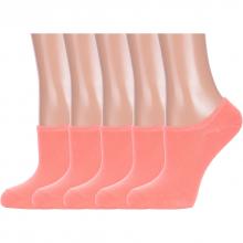 Комплект из 5 пар женских ультракоротких носков Hobby Line КОРАЛЛОВЫЕ