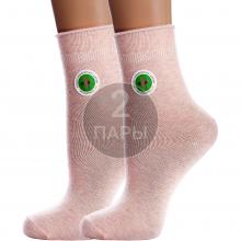 Комплект из 2 пар женских носков с ослабленной резинкой PARA socks РОЗОВЫЕ МЕЛАНЖ