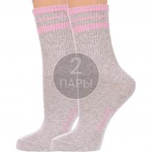 Комплект из 2 пар женских спортивных носков  Красная ветка  СЕРО-РОЗОВЫЕ