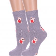 Комплект из 2 пар женских махровых носков Hobby Line СЕРЫЕ