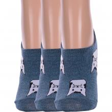 Комплект из 3 пар женских ультракоротких носков Hobby Line ДЖИНСОВЫЕ