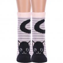 Комплект из 2 пар женских махровых носков Hobby Line СЕРО-ЧЕРНЫЕ
