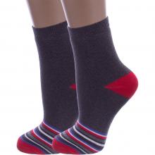 Комплект из 2 пар детских махровых носков RuSocks (Орудьевский трикотаж) ТЕМНО-СЕРЫЕ МЕЛАНЖ
