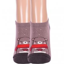 Комплект из 2 пар женских ультракоротких махровых носков Брестские (БЧК) рис. 591, КОРА