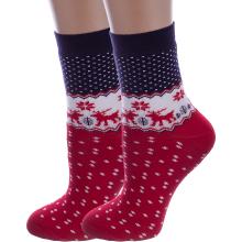 Комплект из 2 пар детских махровых носков RuSocks (Орудьевский трикотаж) КРАСНЫЕ