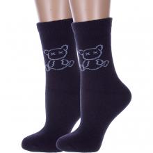 Комплект из 2 пар женских теплых махровых носков Hobby Line ТЕМНО-СИНИЕ