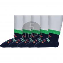 Комплект из 5 пар детских носков  Борисоглебский трикотаж  ТЕМНО-СИНИЕ