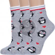 Комплект из 3 пар детских носков  Красная ветка  СЕРЫЕ
