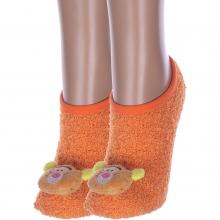 Комплект из 2 пар женских ультракоротких махровых носков Hobby Line ОРАНЖЕВЫЕ