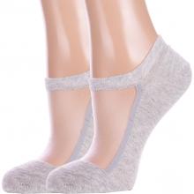 Комплект из 2 пар женских ультракоротких носков Hobby Line СЕРЫЕ