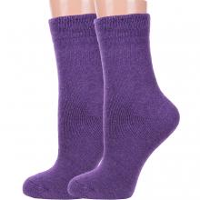 Комплект из 2 пар женских теплых махровых носков Hobby Line ФИОЛЕТОВЫЕ
