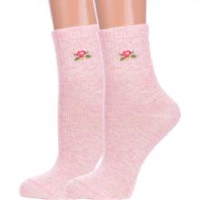 Комплект из 2 пар женских спортивных носков Брестские (БЧК) рис. 583, БЛЕДНО-РОЗОВЫЕ МЕЛАНЖ