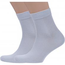 Комплект из 2 пар мужских носков Grinston socks (PINGONS) из 100% хлопка СВЕТЛО-СЕРЫЕ