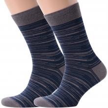 Комплект из 2 пар мужских носков фабрики VIRTUOSO ГРАФИТОВО-СИНИЕ