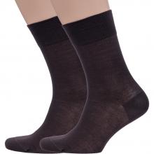Комплект из 2 пар мужских бамбуковых носков Grinston socks (PINGONS) КОРИЧНЕВЫЕ
