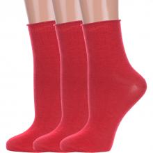 Комплект из 3 пар женских носков без резинки Hobby Line БОРДОВЫЕ