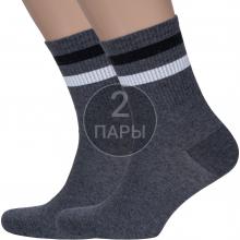 Комплект из 2 пар мужских спортивных носков RuSocks (Орудьевский трикотаж) ТЕМНО-СЕРЫЕ МЕЛАНЖ