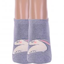 Комплект из 2 пар женских ультракоротких махровых носков Брестские (БЧК) рис. 387, СЕРЫЕ МЕЛАНЖ