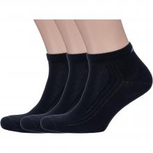 Комплект из 3 пар мужских спортивных носков DiWaRi рис. 018, ЧЕРНЫЕ