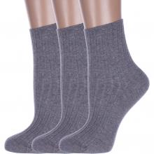 Комплект из 3 пар женских носков с ослабленной резинкой RuSocks (Орудьевский трикотаж) СЕРЫЕ