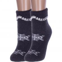 Комплект из 2 пар женских теплых махровых носков Hobby Line ТЕМНО-СЕРЫЕ