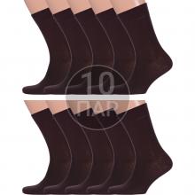 Комплект из 10 пар мужских носков PARA socks КОРИЧНЕВЫЕ