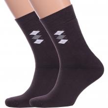 Комплект из 2 пар мужских махровых носков RuSocks (Орудьевский трикотаж) ТЕМНО-КОРИЧНЕВЫЕ