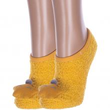 Комплект из 2 пар женских ультракоротких махровых носков Hobby Line ЖЕЛТЫЕ