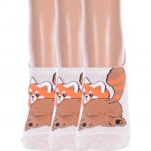 Комплект из 3 пар женских ультракоротких носков Hobby Line СВЕТЛО-СЕРЫЕ