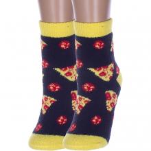 Комплект из 2 пар женских махровых носков Hobby Line ЧЕРНЫЕ