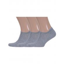 Комплект из 3 пар мужских ультракоротких носков DiWaRi рис. 000, СЕРЫЕ